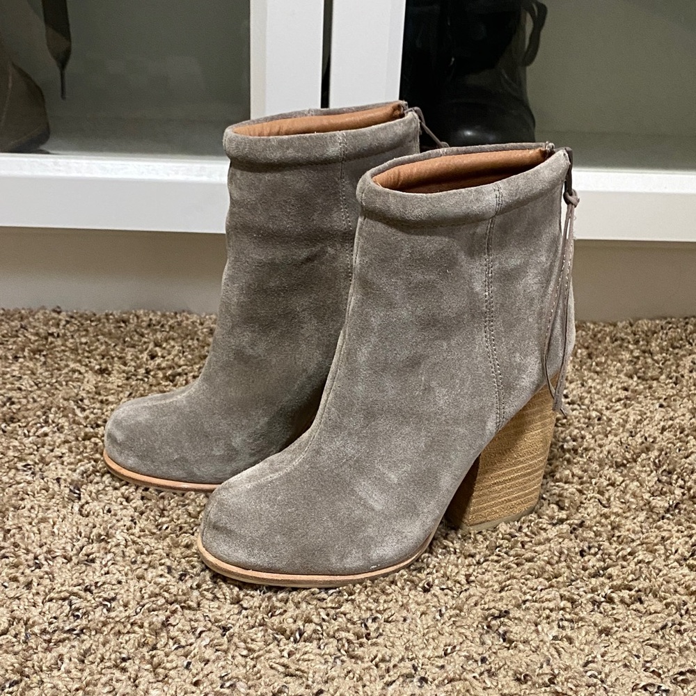 Jeffrey Campbell Taupe Suede Heeled Boots